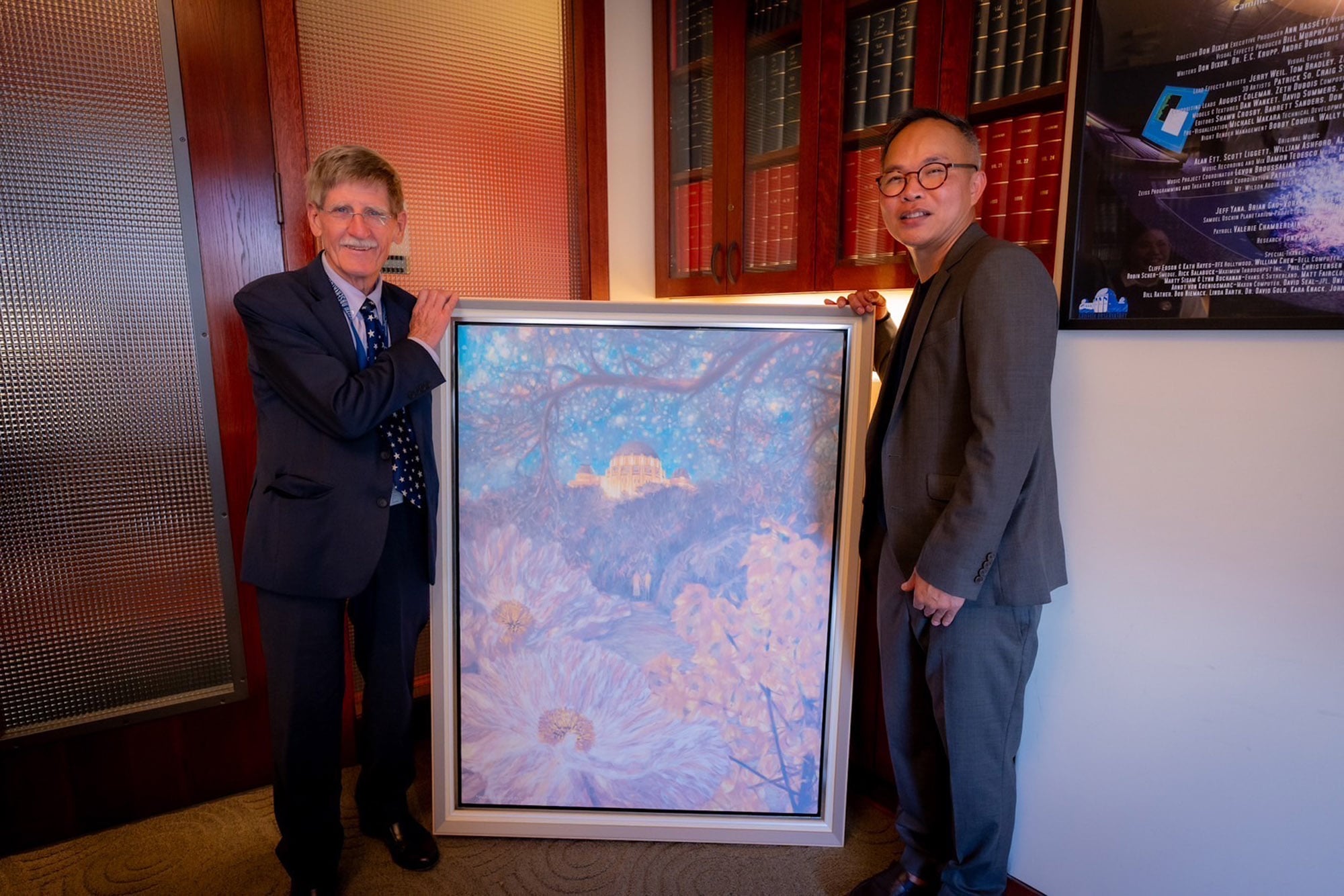 Waravut a Thai Artist, received a high honor from Dr. E. C. Krupp, Director of Griffith observatory